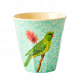 Rice Beker Melamine Vintage Bird Print Green