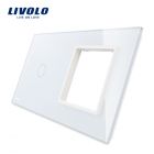 Livolo Combinatie Glasplaat Enkelvoudig 1 x Enkelpolig + 1 x Stopcontact Wit