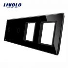 Livolo Combinatie Glasplaat 2 x Enkelpolig + 2 x Stopcontact Zwart