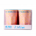 Rice Bekers Melamine Dots Print Tall 2 Stuks