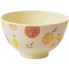 Rice Schaaltje Melamine Happy Fruits Print Small