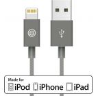 OPSO Apple Gevlochten Lightning Kabel MFI 1 m Grijs