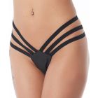 Rimba G-String Zwart Leer One-size