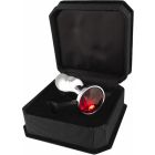 Rimba Buttplug Klein met Kirstal Massief Unisex Rood RVS