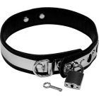 Rimba Leder Halsband 3 cm Breed met Metaal en Hangslot