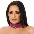 Rimba Halsband 4 cm. breed Roze Leer