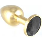 Rimba Gouden Buttplug Klein met Kristal Unisex Zwart RVS 