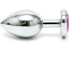 Rimba Buttplug Klein met Paars Kristal in Hartvorm 7,3 cm