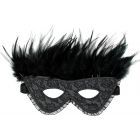 Rimba Luxe Oogmasker met Veren Zwart One-Size