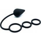 Rimba Cockring met Anal Lock Zwart Silicone